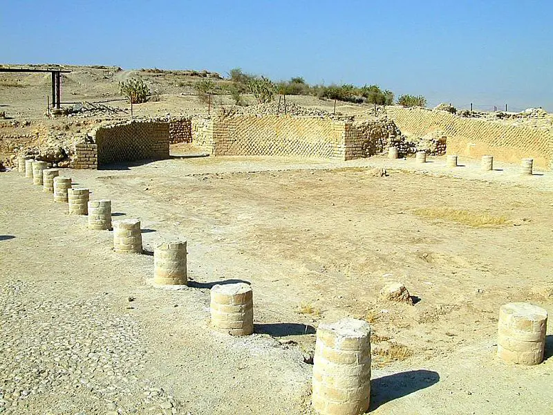 Herod's palace in Jericho. The road to Jerusalem leads past the site of a series of palaces along the banks of the Wadi Qilt. Built first by the Hasmonean kings, these palaces were later enlarged and rebuilt by Herod the Great. At 800 feet (250 m.) below sea level, the Jericho area is warm in the winter, making it Herod's favorite retreat in the colder months. Shortly after ordering the slaughter of babies in Bethlehem, Herod died here. At its peak, the complex included multiple wings spanning both sides of the Wadi Qilt, a sunken garden, large swimming pools, bathhouses, and beautifully decorated reception halls.