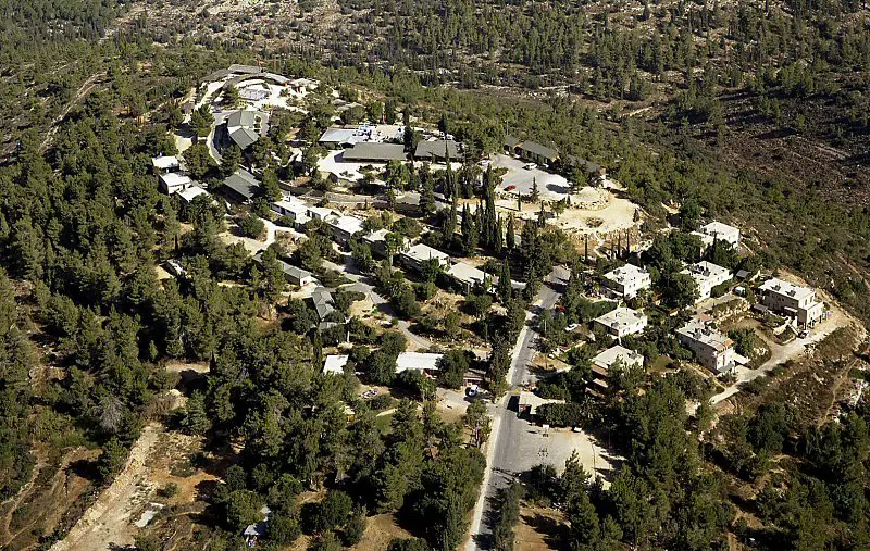 Bird's Eye View of Moshav Yad Hashmona from the Southeast
