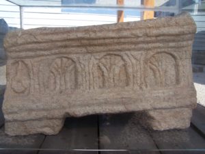 Side view of the limestone table from Magdala. Photo courtesy of Joshua N. Tilton.