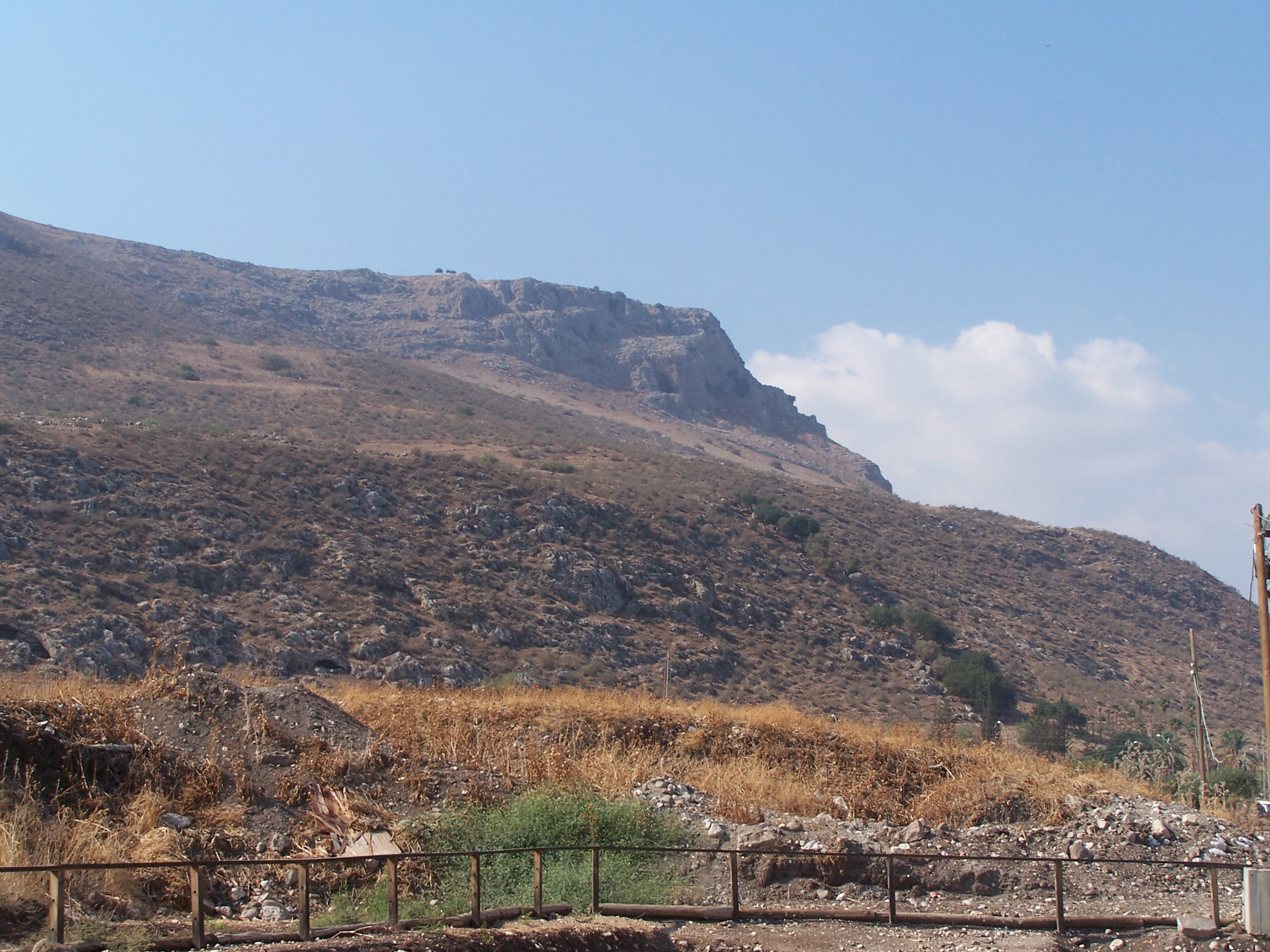 The cliffs of Arbel overshadow the site of Magdala. Image courtesy of Joshua N. Tilton.
