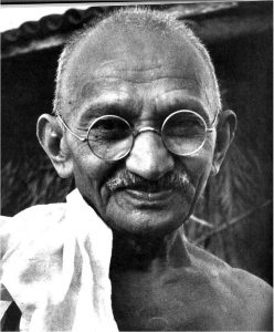 Mohandas Karamchand Gandhi, disciple of Tolstoy.