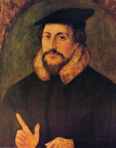 Portrait of John Calvin attributed to Hans Holbein the Younger (1497-1543).