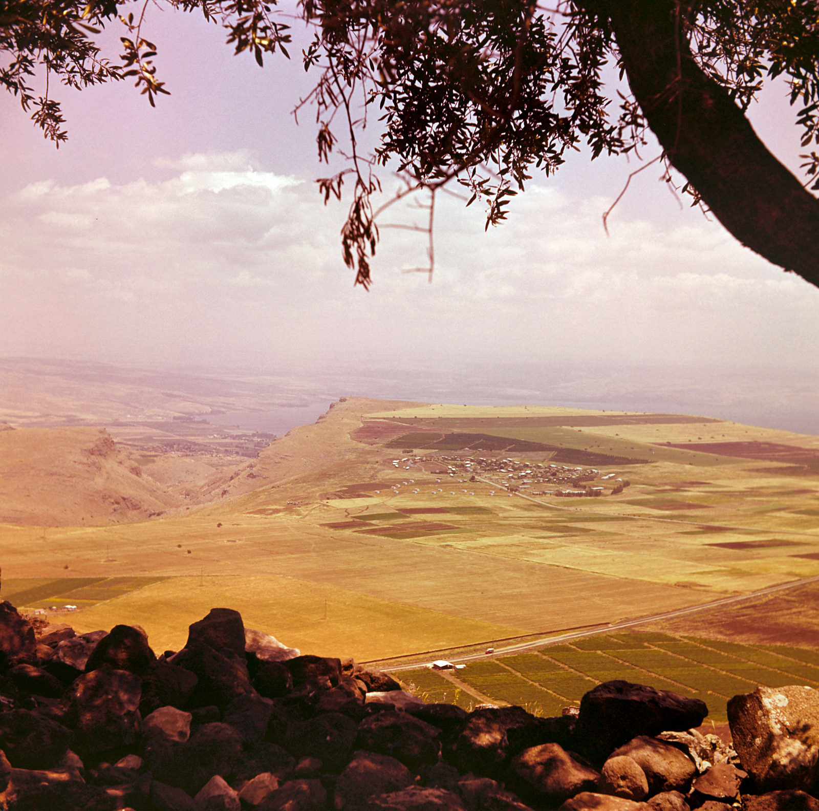 A view of Arbel and Sea of Galilee from Horns of Hattin. Photograph by David Bivin from the collection "Views That Have Vanished: The Photographs of David Bivin."