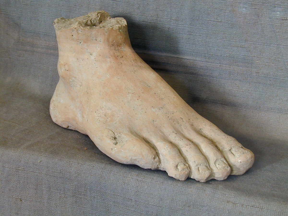 Sculpture of a foot from the sanctuary of Asclepius in Corinth. Photo by Todd Bolen, courtesy of BiblePlaces.com.
