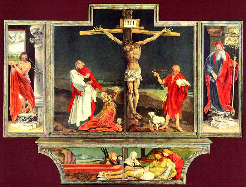 The Isenheim Altarpiece painted Matthias Grünewald (1512–1516). Image courtesy of Wikimedia Commons.