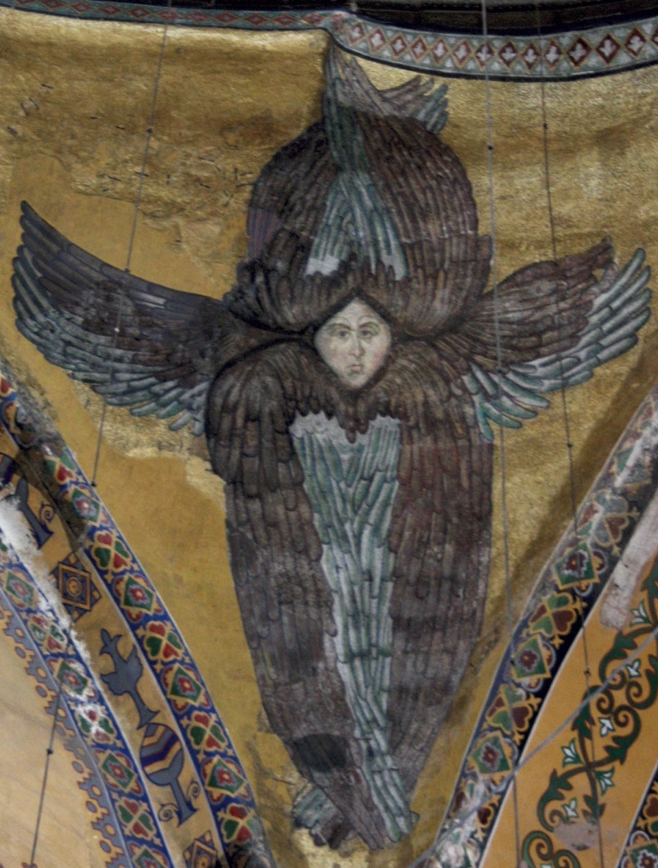 Depiction of an angelic being from the Hagia Sophia in Istanbul. Photo by Beate Paland courtesy of Wikimedia Commons.
