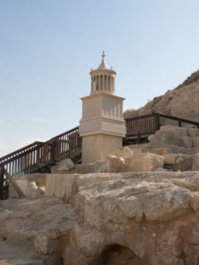 Model of Herod's mausoleum at the Herodium. Photographed by Gary Asperschlager.