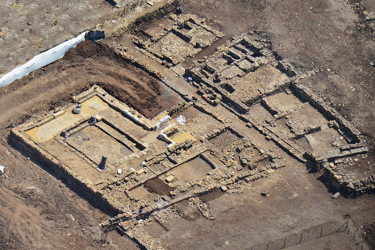 Aerial photograph of the first-century synagogue discovered at Magdala. Image courtesy of Wikimedia Commons.