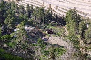 Photograph taken by Horst Krüger in 2003 of the area with which the IAA's report on the Roman road is concerned. Most of the Roman remains are hidden from view behind the trees.