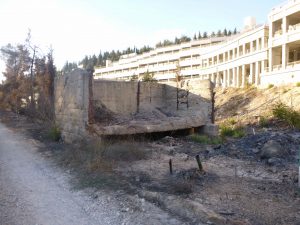 Gravel crusher next to the British Mandate period road that runs beside the Roman remains. Photographed by Gary Alley, October 17, 2016.