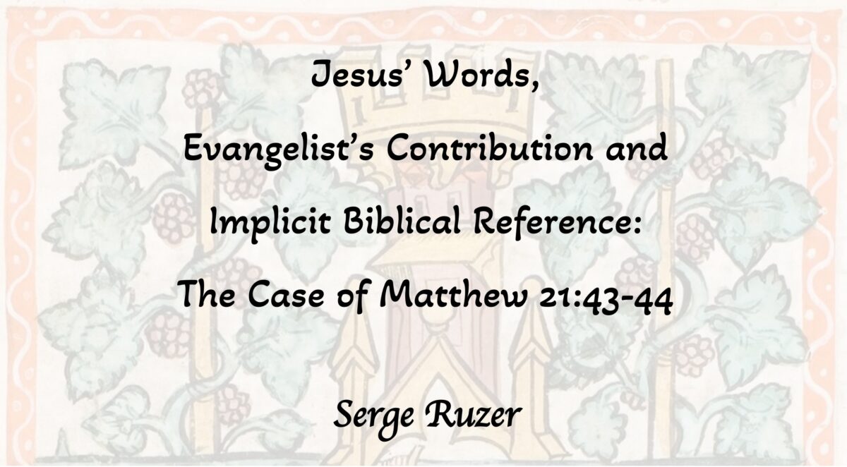 Jesus Words Evangelist s Contribution And Implicit Biblical Reference jesus-words-evangelist-s-contribution-and-implicit-biblical-reference