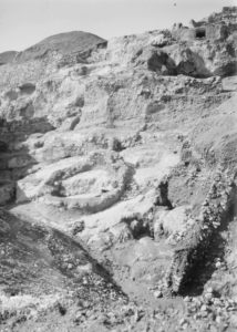 The base of a <i>columbarium</i> tower uncovered in the City of David, once believed to be the Tower of Siloam. Image courtesy of <a href="https://commons.wikimedia.org/wiki/File:Excavations_on_Ophel,_foundations_of_a_tower,_Jerusalem_LOC_matpc.10580.tif" target="_blank" rel="noopener noreferrer" class="nolightbox">Wikimedia Commons</a>.